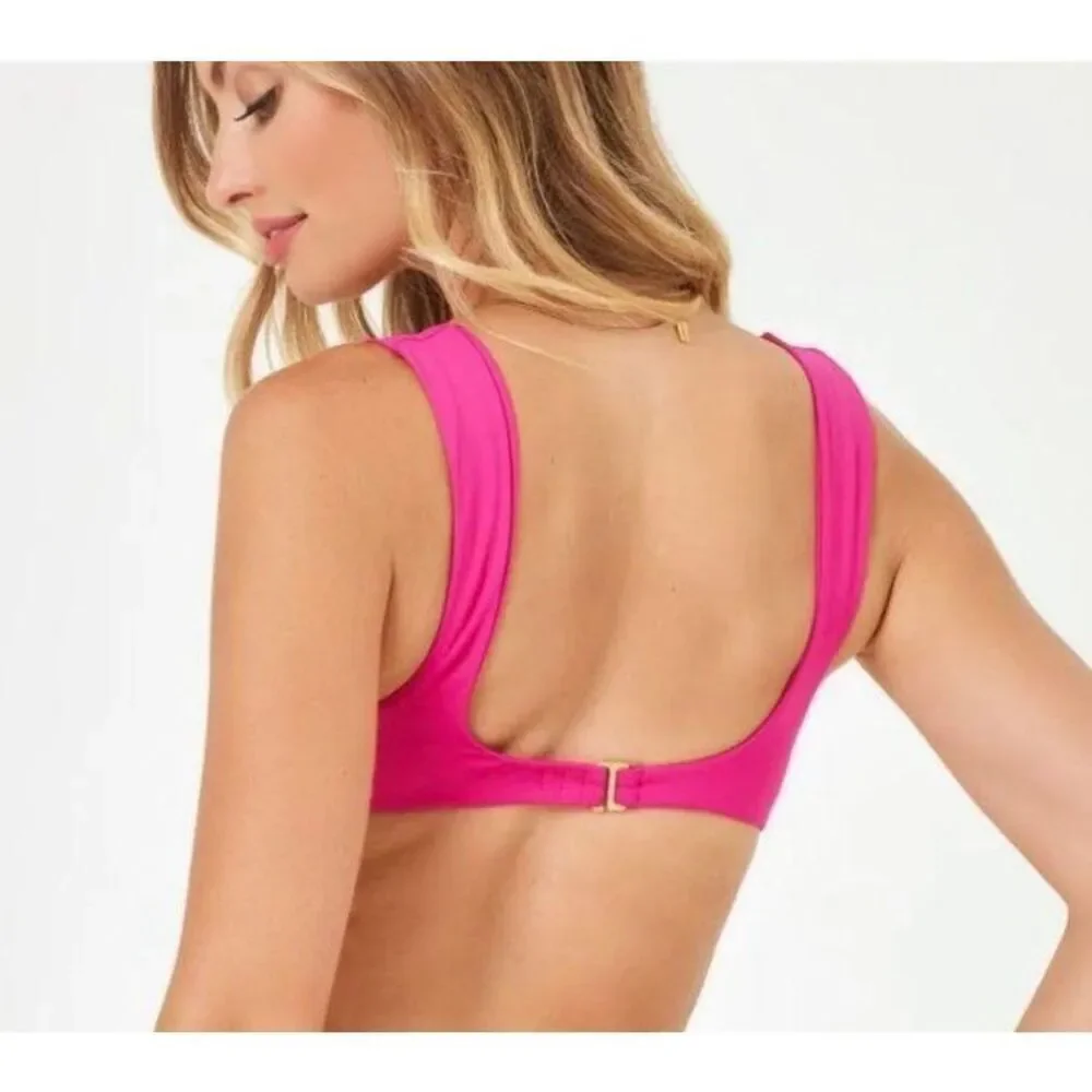 L Space NEW size S Stella bikini swim top Bougainvillea pink